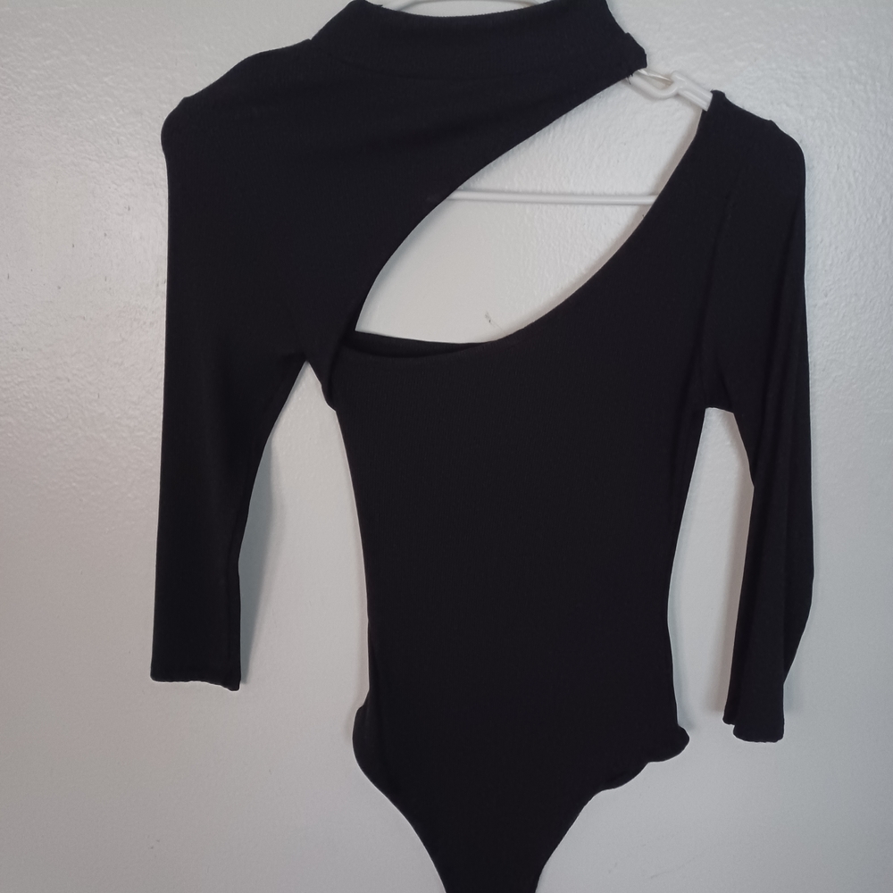 Chocolate Black Asymmetrical Bodysuit